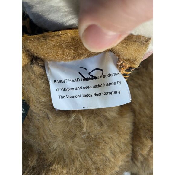 Vermont Teddy Bear Playboy Bunny Style 15" Stuffed Plush Animal Leopard Print - Picture 12 of 13